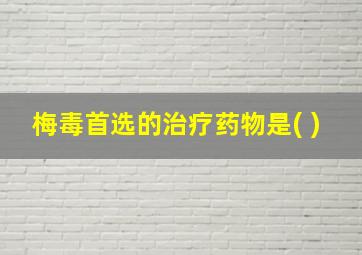 梅毒首选的治疗药物是( )